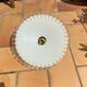 Vintage opaline suspension white wavy threads and gold socket retro firm style