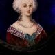 Ancient painting, portrait of a noble lady, Limoges enamels '800