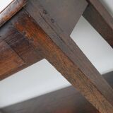 Table d'appoint rustique de style colonial néerlandais antique en teck/chêne
