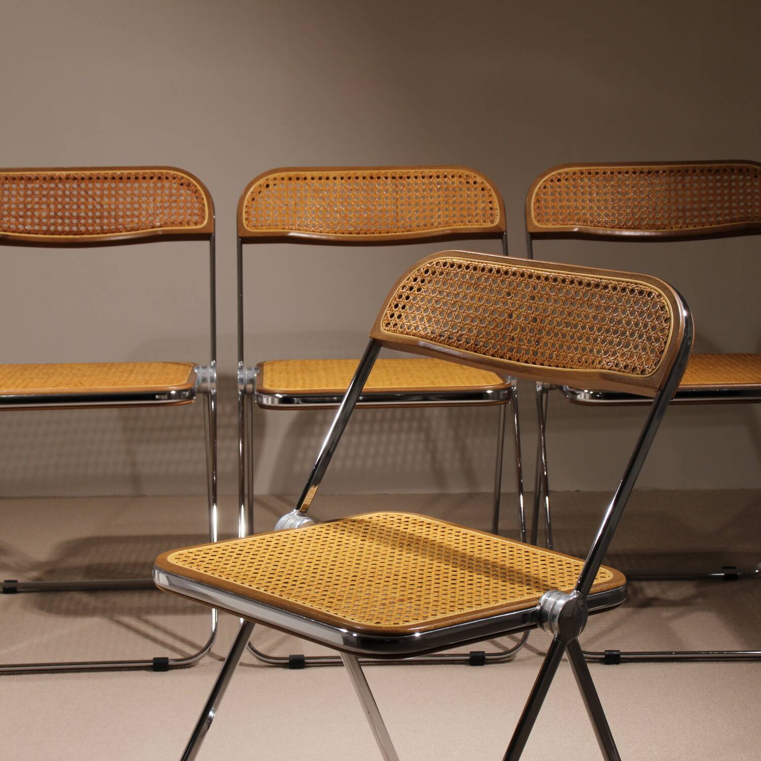 Four ‚Plia‘ Folding Chairs by Giancarlo Piretti for Anonima Castelli