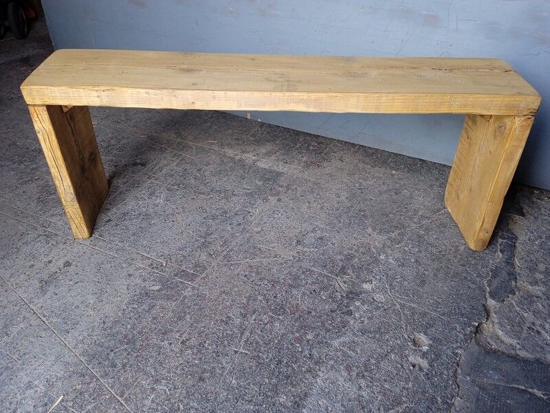 Bench 120 cm patinated solid wood