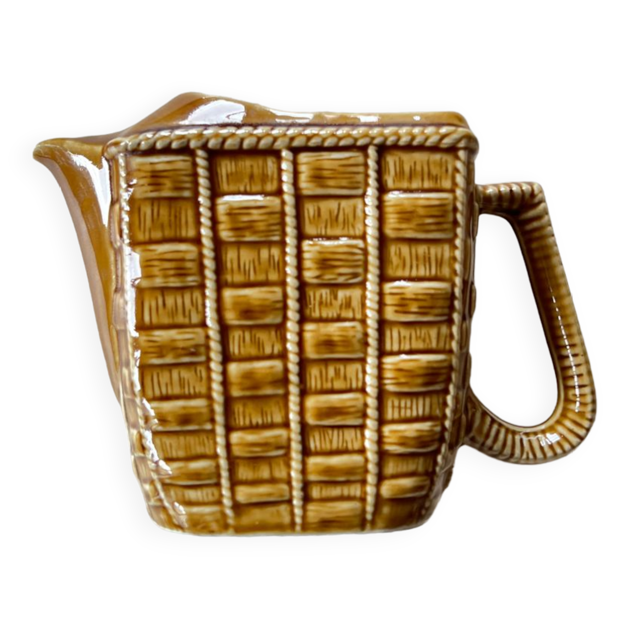 Ceramic pitcher braided pattern