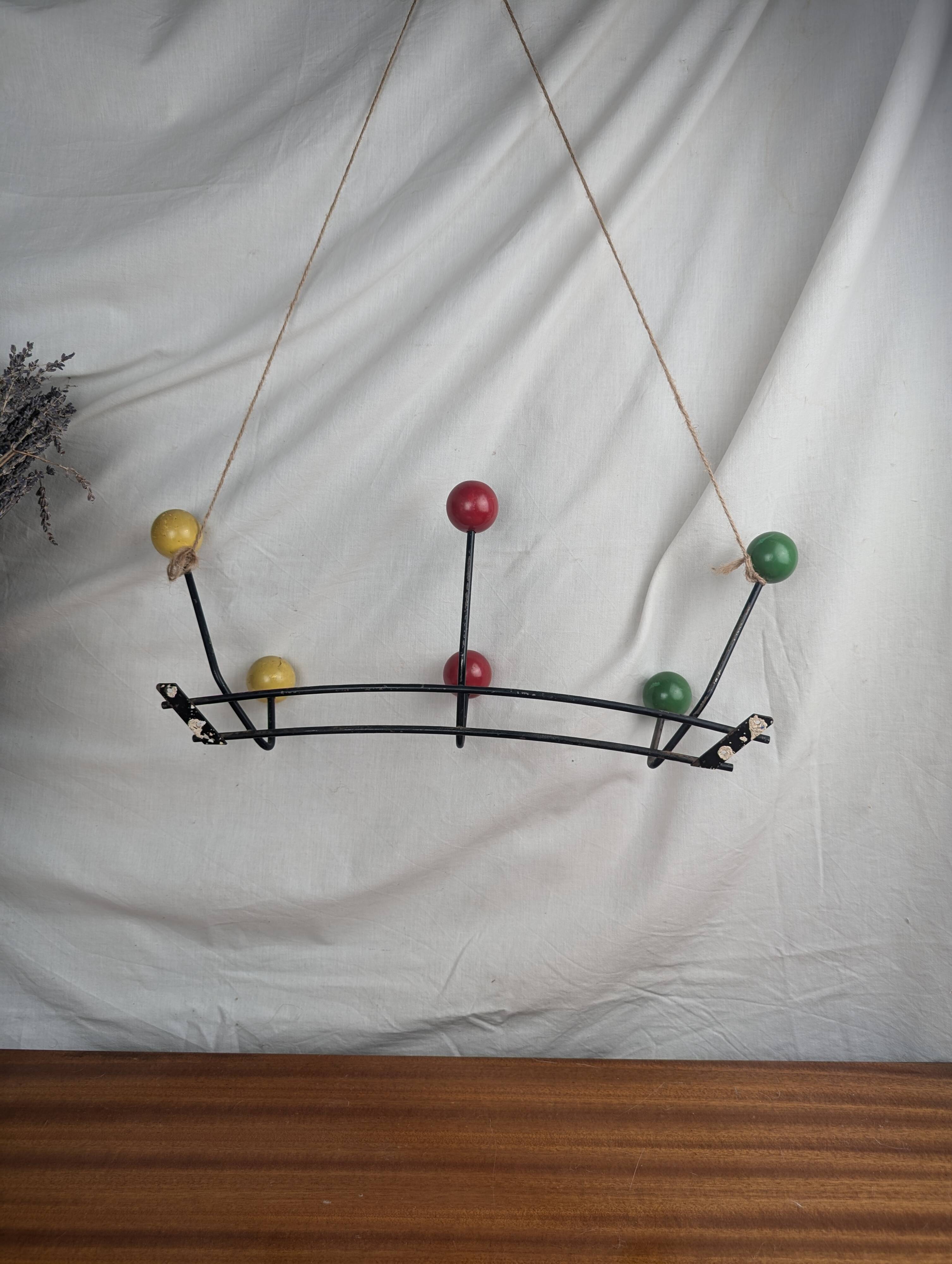 Roger Féraud Wall Coat Rack, Atomic Model, Vintage from the 50s