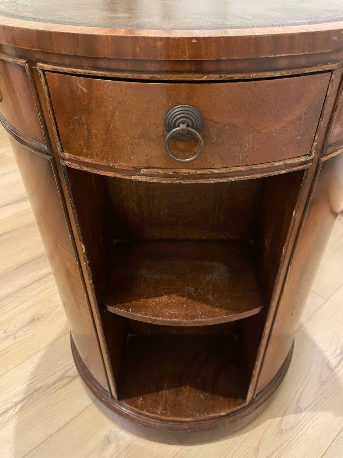 Swivel English bookcase