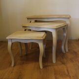 Patinated oak nesting tables
