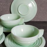 Four Art-Deco opaline cups