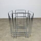 Chrome metal magazine rack by Willi Glaeser for TMP, 1980s.