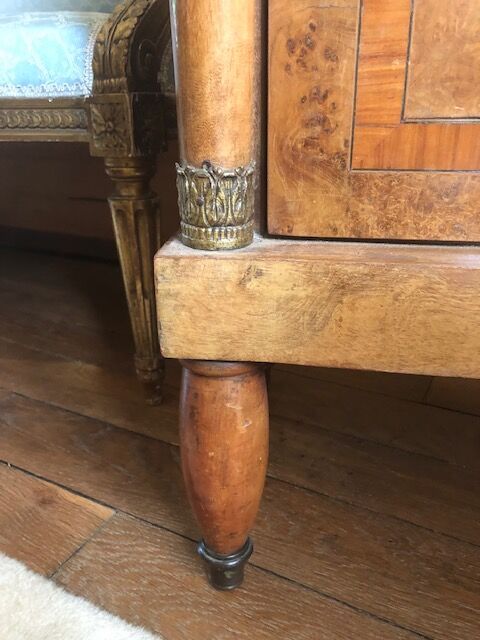 Antique bedside table with marble
