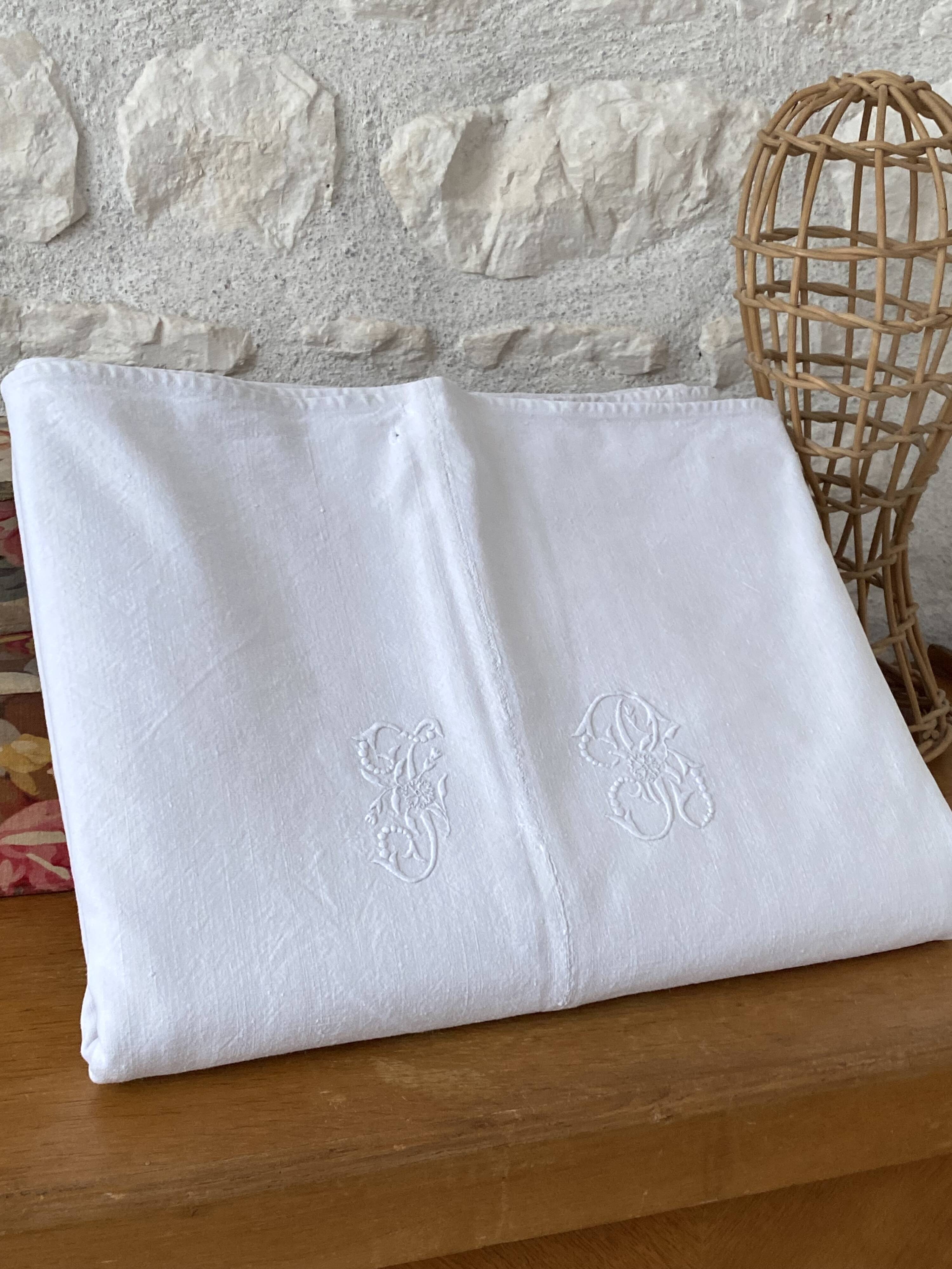Drap métis avec monogramme