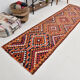 Bold multicolor kilim runner rug,92x395cm