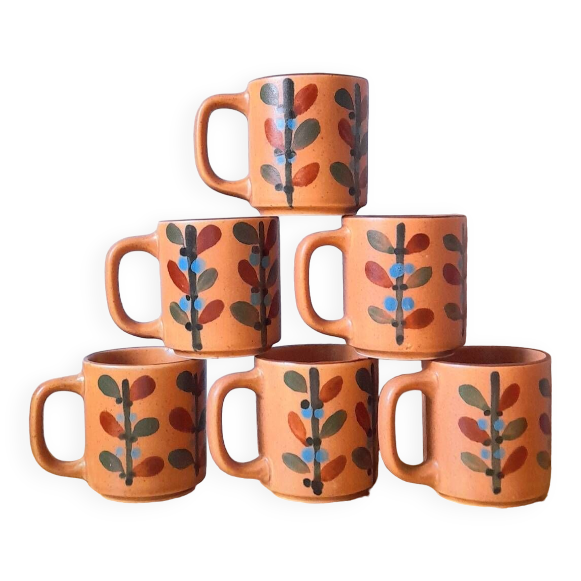 Cornean vintage stoneware mugs 60s