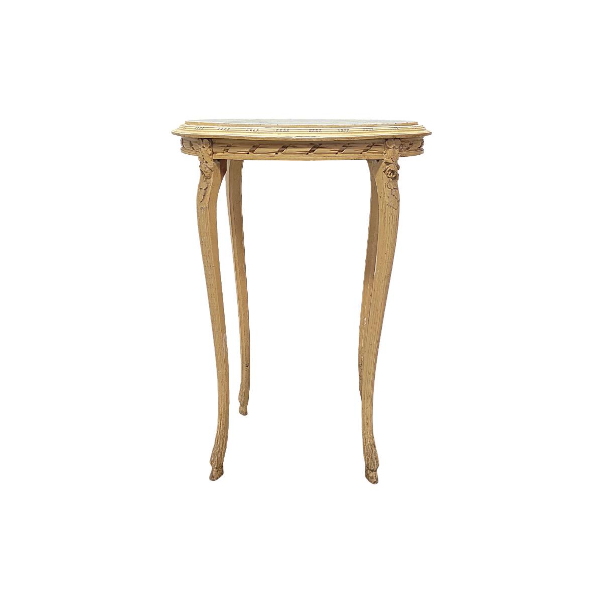 Antique French Classic Side Table with marble top, late 1800s