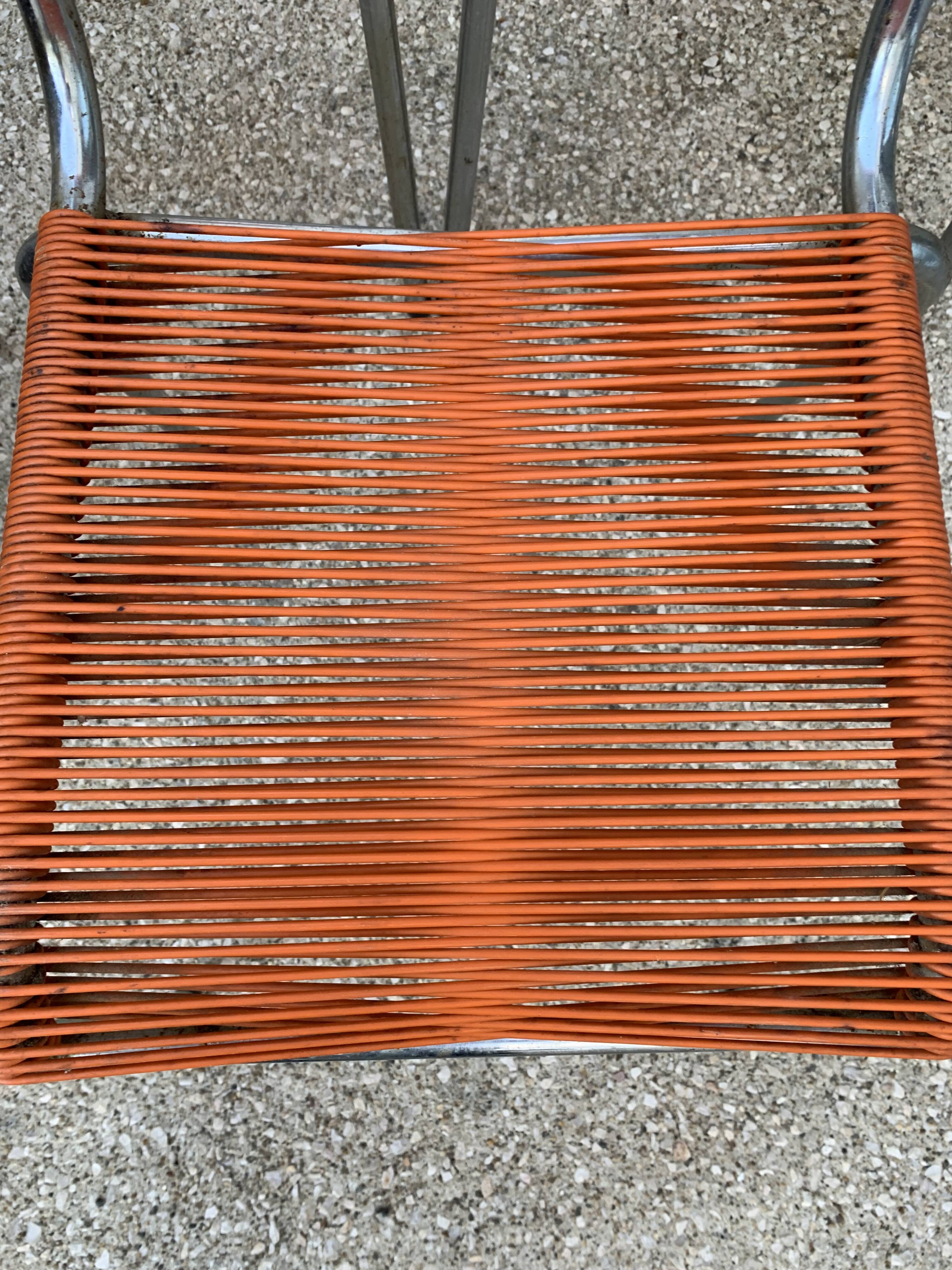 Suite de 3 chaises scoubidou (années 70)