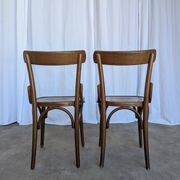 Set of 2 Vintage Wooden Dining Chair: Mid-Century Bistro Style, Yugoslavia