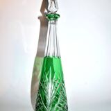 Saint-Louis Moselle crystal carafe with green overlay, size 9408 - H32cm