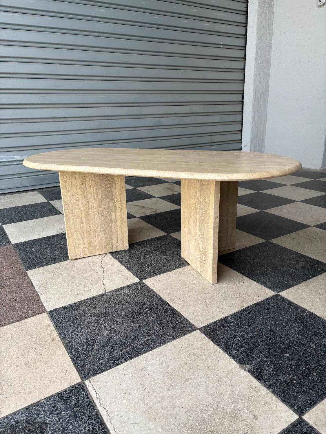 Vintage travertine coffee table
