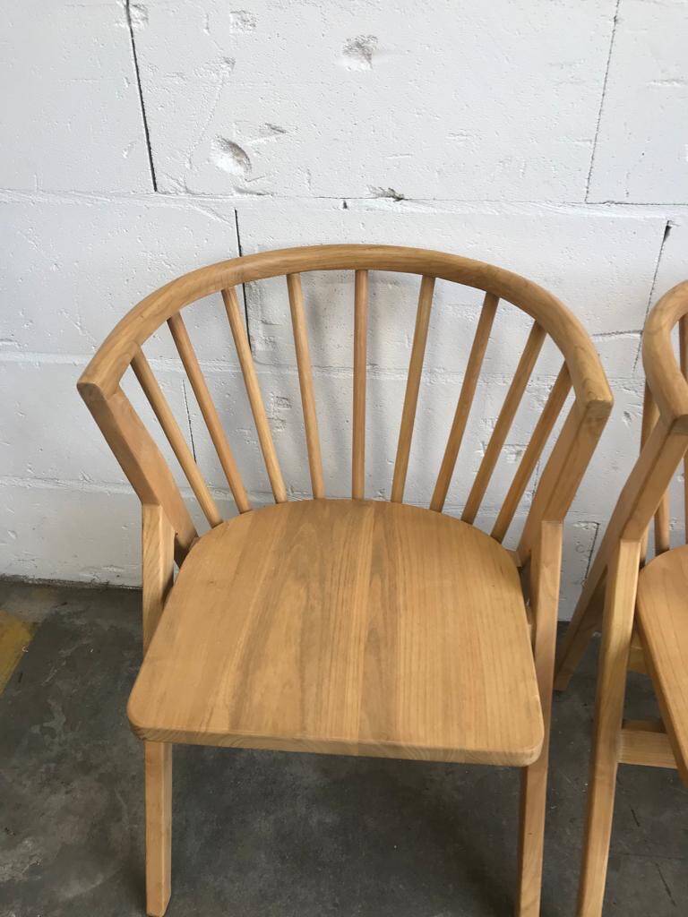 4 V-shaped wooden bistro chairs
