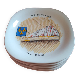 6 Assiettes à fromages. Motifs différents. Pillivuyt. Limoges.