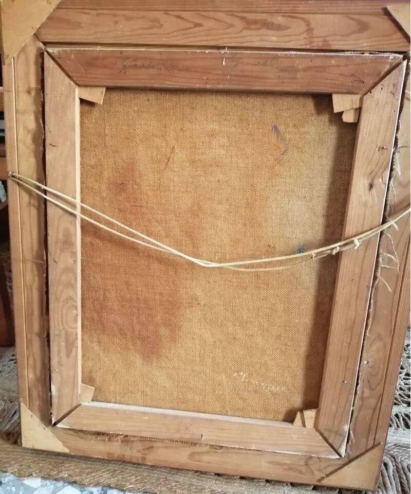 Vintage 20th Century Impressionist Still Life Oil Painting of a Vase of Flowers