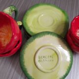 Set of 4 cups and vintage saucers