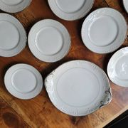 Silver-edged dessert service and its dish