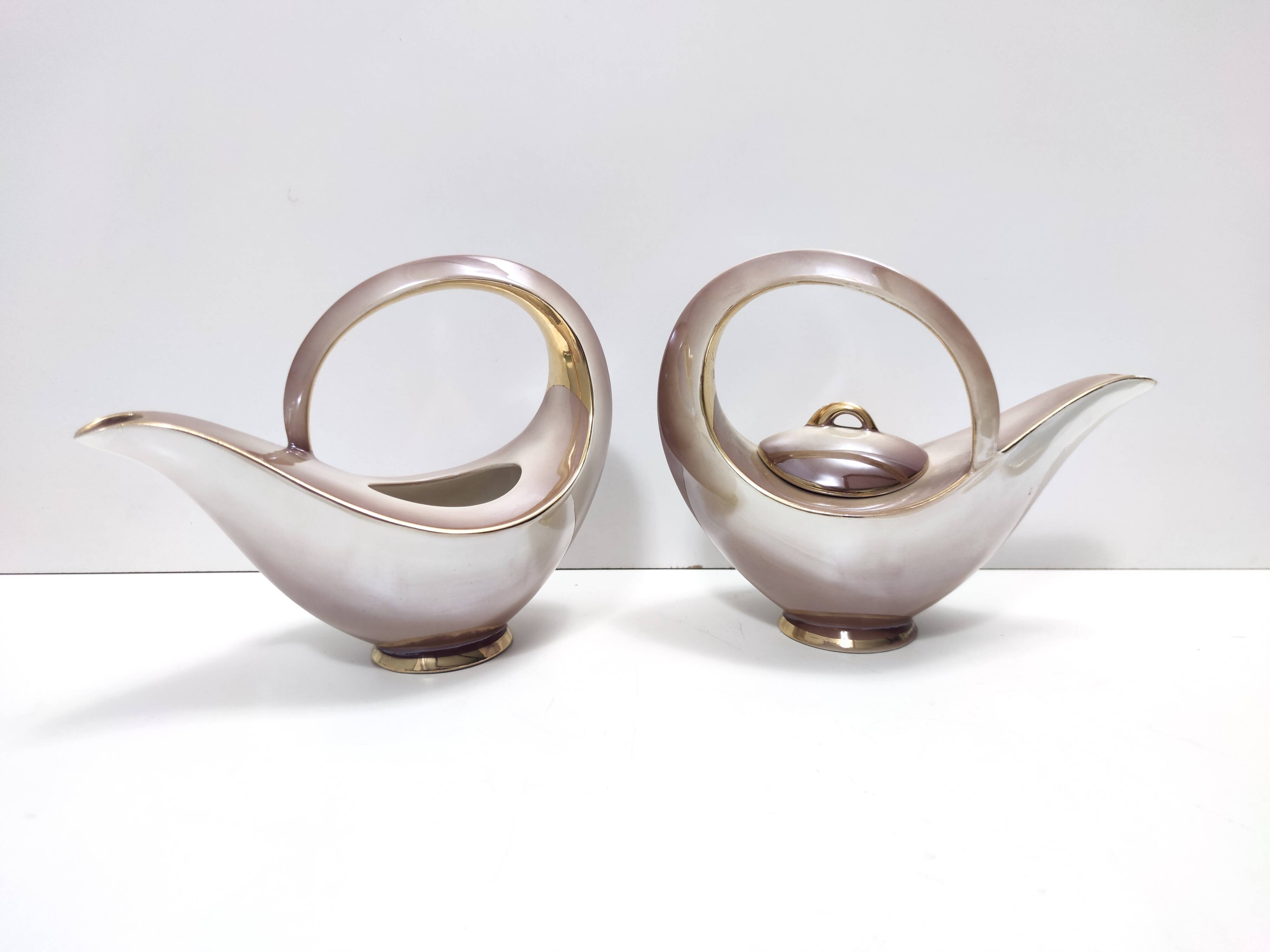 22-Piece Colorful Ceramic Breakfast Set by Italo Casini, Sesto Fiorentino