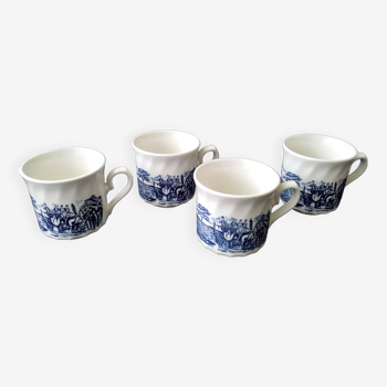 4 mug ou tasses à thé porcelaine Johnson Bros Coachings scènes