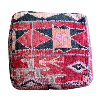 Pouf cushion of Moroccan Berber soil old vintage boujad