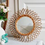 Rattan sun mirror