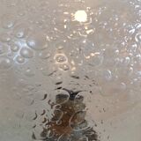 Brass bedside lamp and bubbled glass globe / vintage 60s-70s