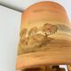 Wooden wall lamp and silk lampshade, vintage, 1960s.