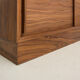 Oiled walnut TV stand equipped with 2 sliding doors and 3 drawers