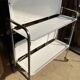 Vintage serving trolley, white folding table, 70s design, vintage.