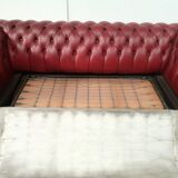 Sofa chesterfield convertible red leather