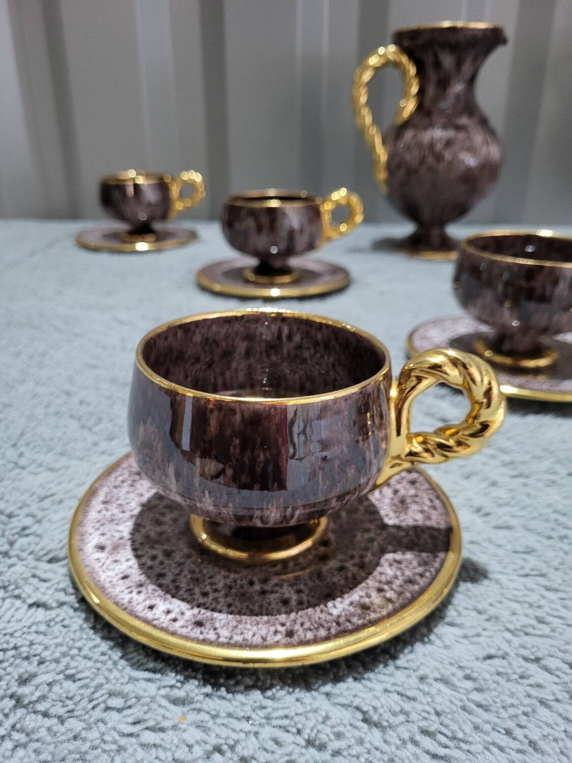 Complete coffee and tea set by Marius Gugie Vallauris Vintage