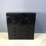 Black brutalist bar cabinet, 1970s
