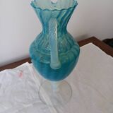 Blue opaline pitcher