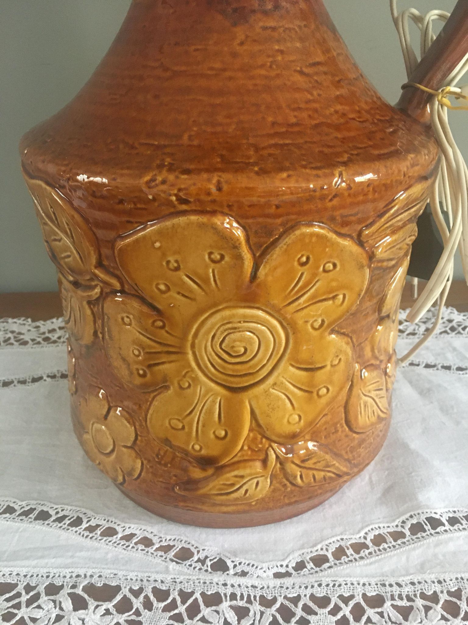 Vintage ceramic lamp base 1950-1960 Vallauris style