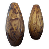 Duo art deco vases signed joma 1940s