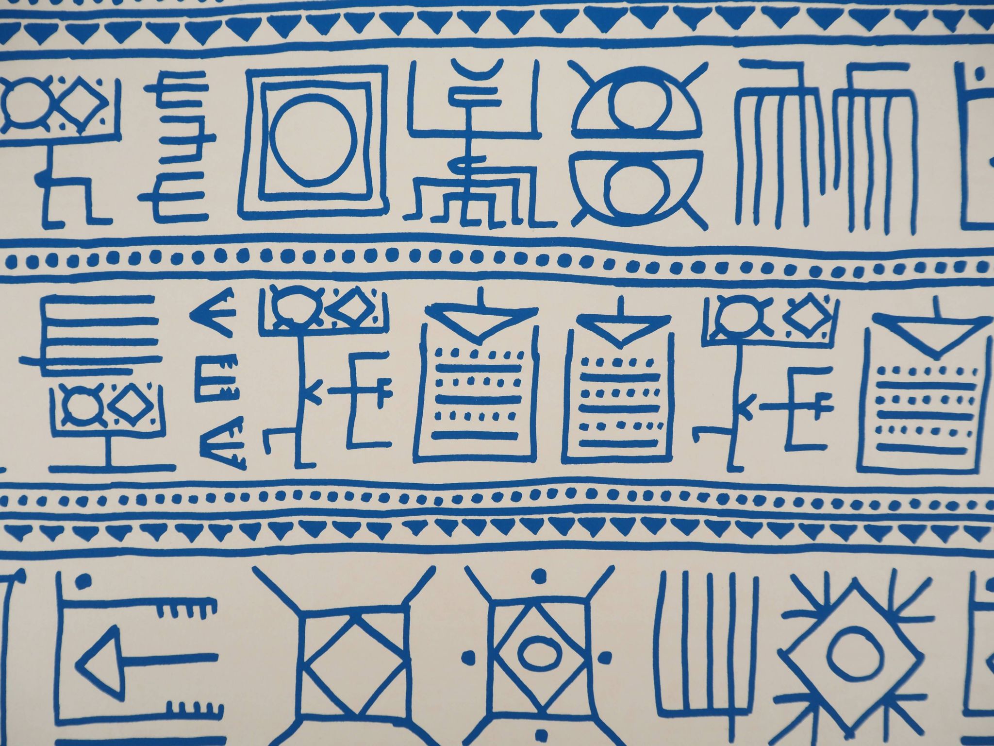 Yona FRIEDMAN: Pictograms of Genesis (Blue), signed original silkscreen