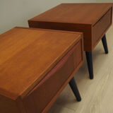 Set of two teak bedside tables, Danish design, 1970, Denmark