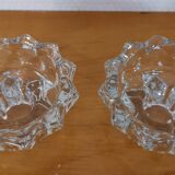 2 vintage crystal candle holders from Reims, France