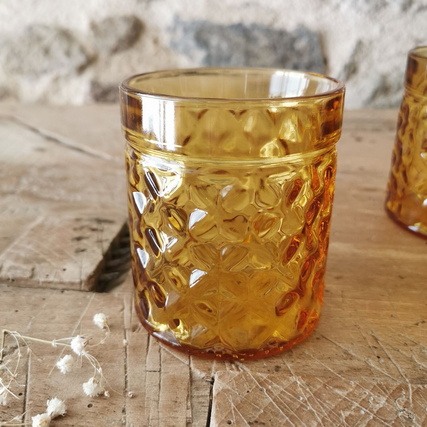 Vintage pernod glasses, amber glass