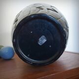 Art Deco vase with foliage, XL size, Accolay, France, 1950s