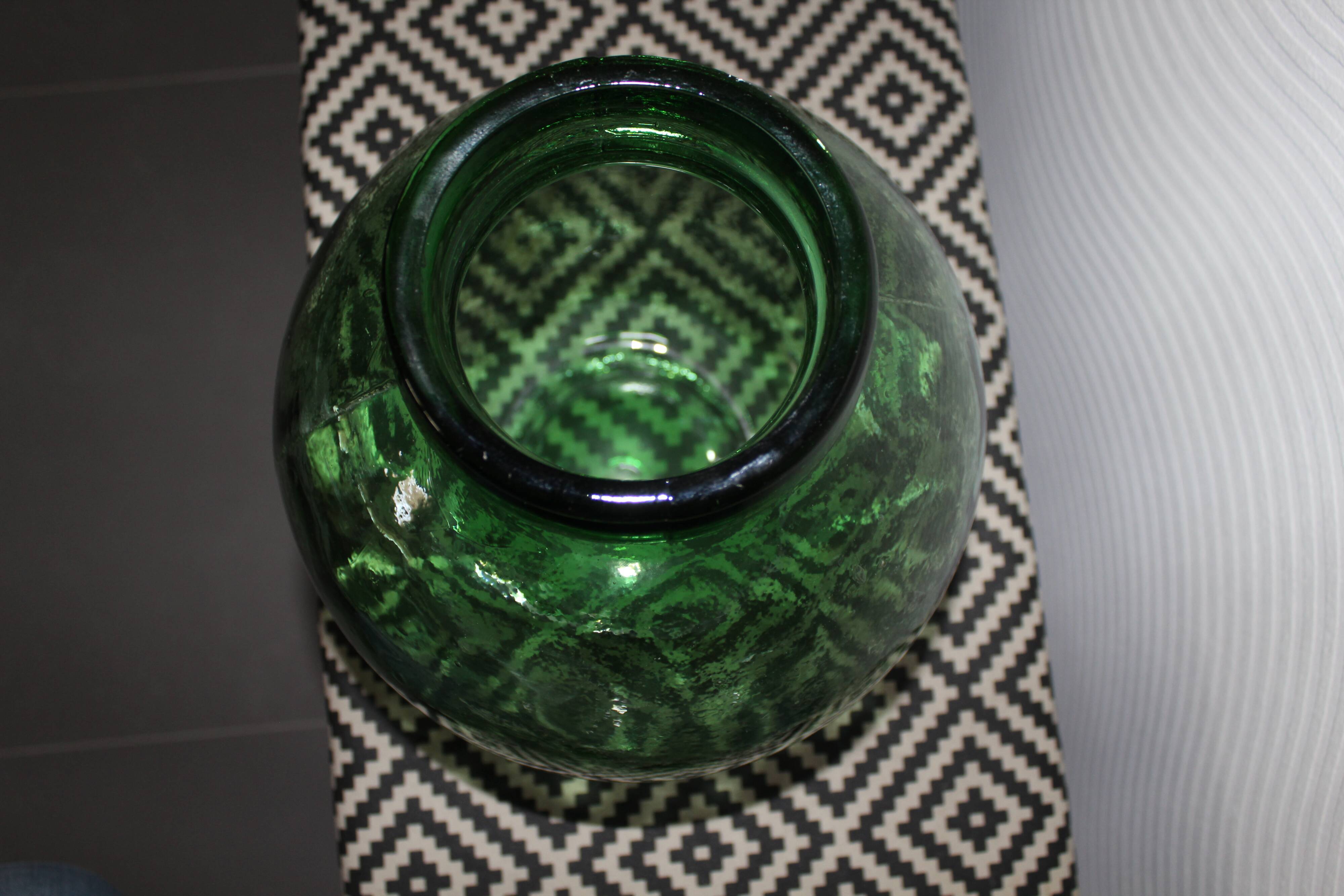 Signed "viresa" thick glass bottle