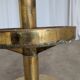 Tabouret de bar italien mid-century modern en laiton et cuir