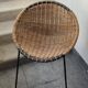 Paire de fauteuils rotin et acier  seventies