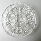 Plat de service en verre taillé des années 50