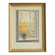 Painting of an open window with flowers, Belgium early 20th century.