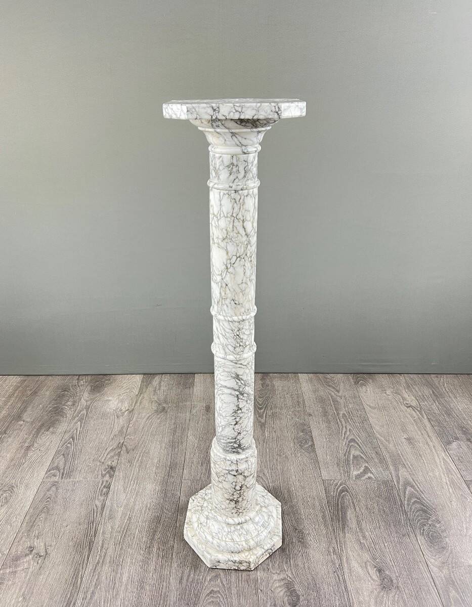 White veined marble column, 20th century